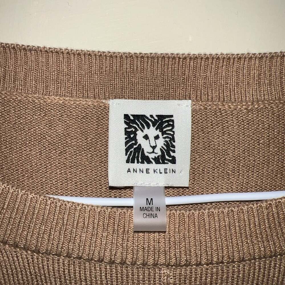 Anne Klein Latte Dolman Long Sleeve Sweater, Sz Med Light Brown